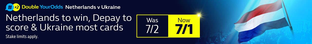 Netherlands v Ukraine Double YourOdds - Netherlands To Win, Depay To Score & Ukraine Most Cards