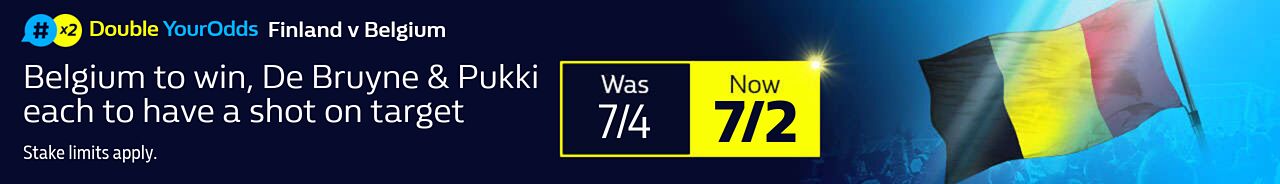 Finland v Belgium DYO - Belgium to win, De Bruyne & Pukki each to have a shot on target