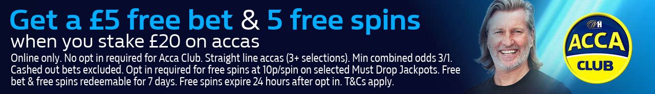 Acca Club free bet & free spins (17-23/01 only)
